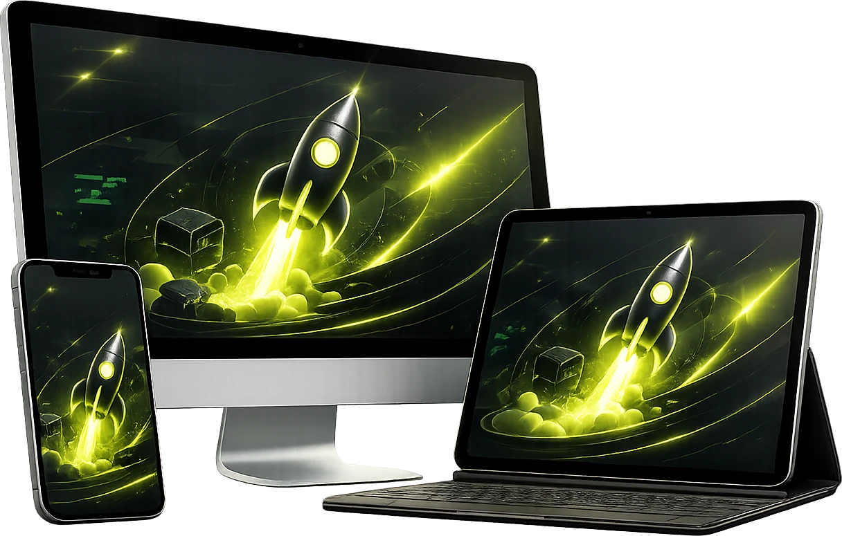 Sites e páginas de vendas responsivos em computador, tablet e celular